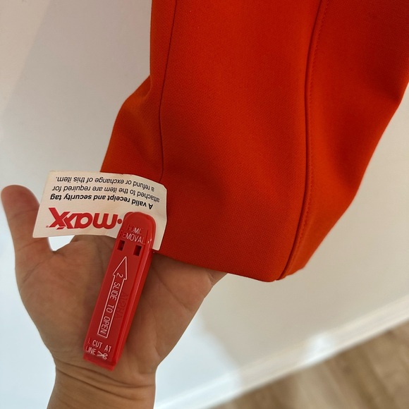 NWT Tory Burch Vanner Pant Slim Tailored Orange Pants - Picture 3 of 9